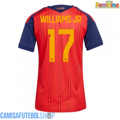 Camisa de time de futebol Espanha Nico Williams #17 Replicas 1º Equipamento Feminina Mundo 2026 Manga Curta